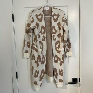 Animal print long cardigan